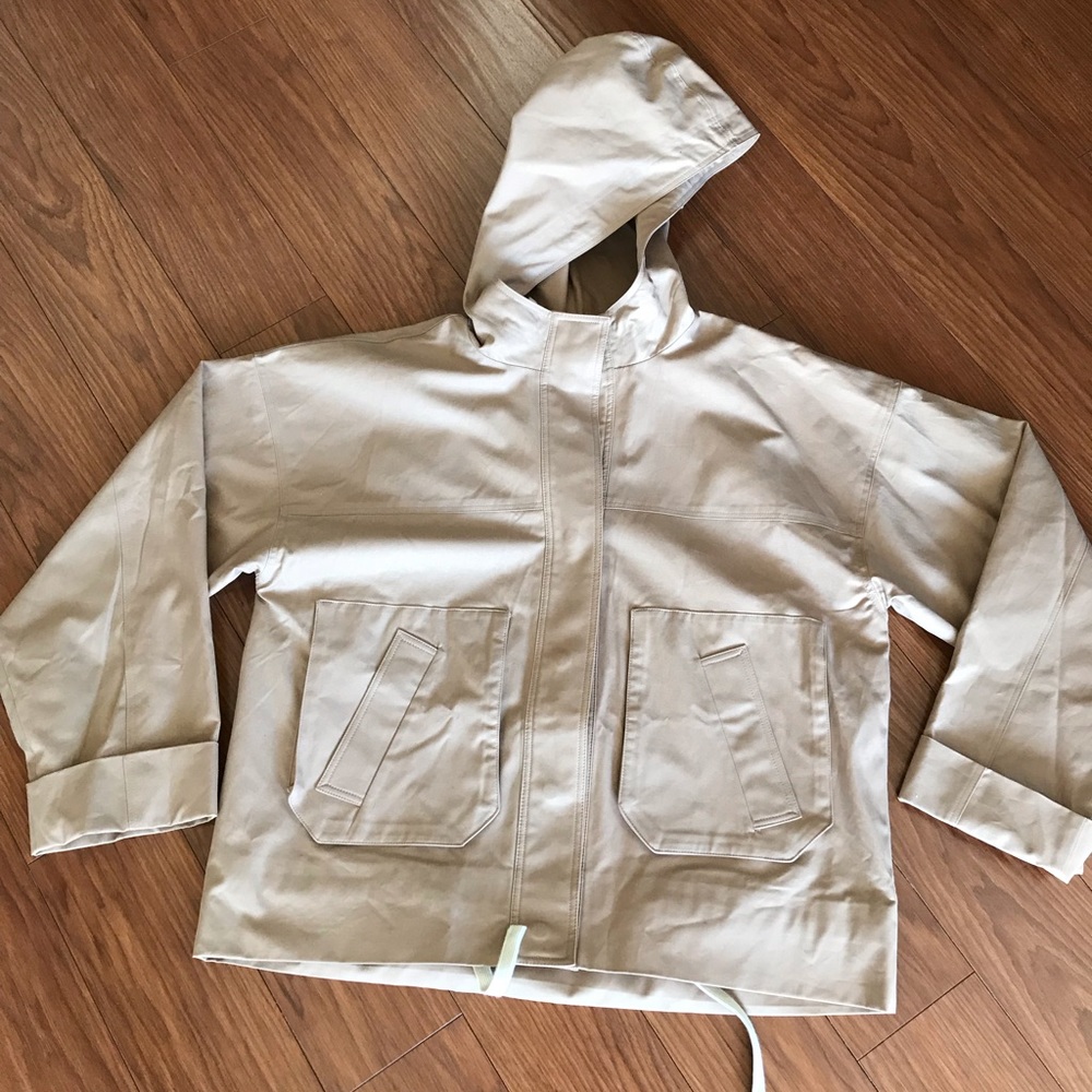 Topshop Boutique Super Oversized Khaki Cargo Carpenter Aesthetic Jacket Size 4